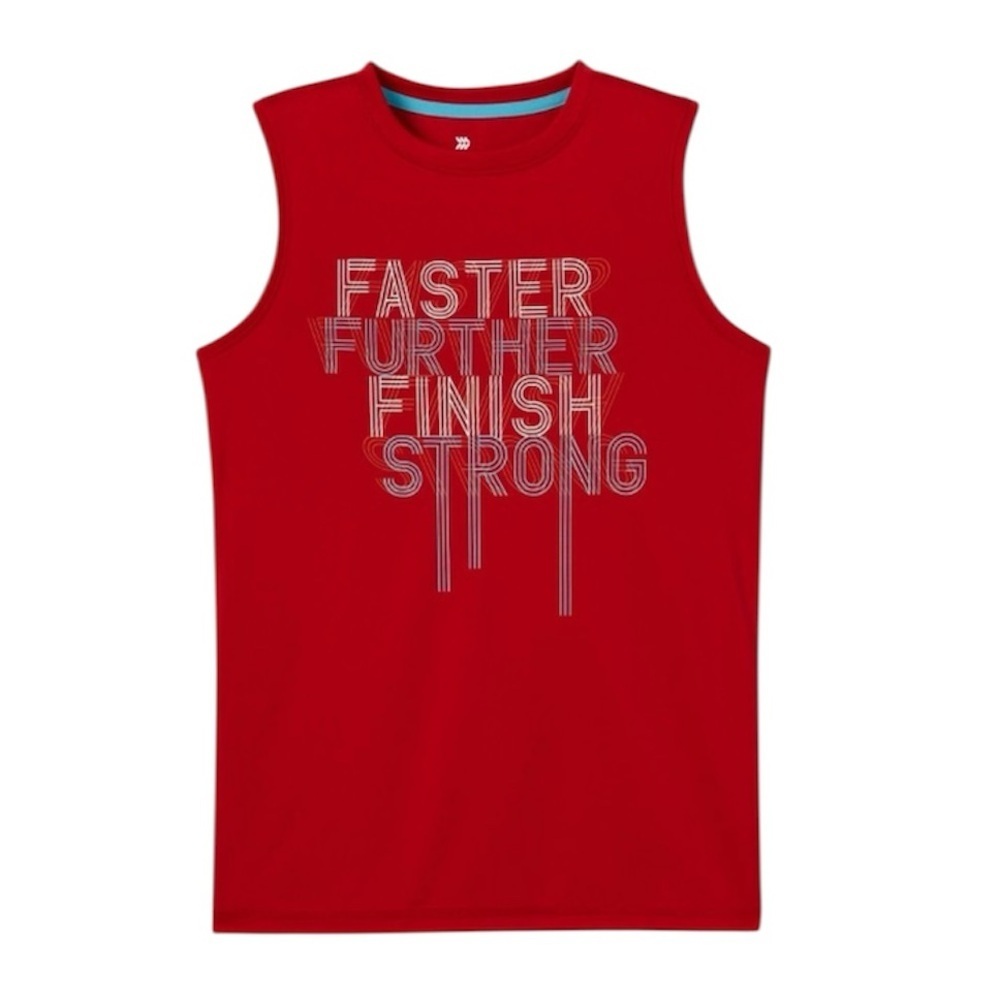 🆕 ALL IN MOTION Boys Vibrant Red Sleeveless Tee Size L